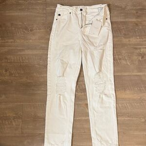 KanCan Ivory Distressed Slim Fit Jeans